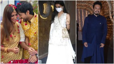 Priyaank Sharma And Shaza Morani Marriage: Shraddha Kapoor Spotted With Rohan Shrestha At Padmini Kolhapure’s Son’s Wedding (View Pics)