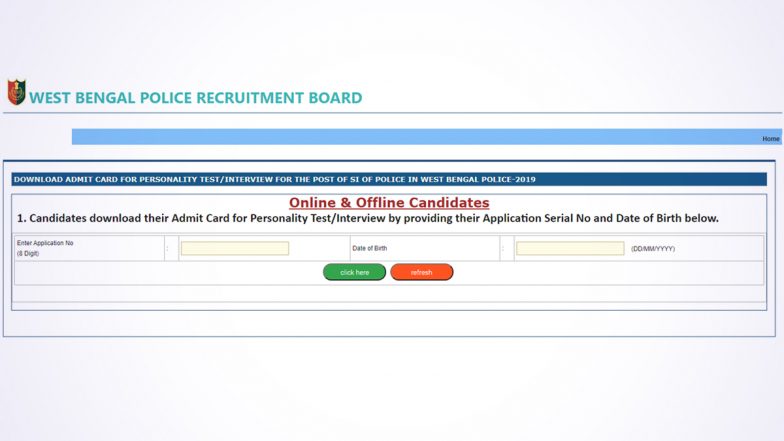 WBPRB SI Interview Admit Card 2019 Released by West Bengal Police Recruitment Board; Candidates Can download Hall Ticket From Official Website - wbpolice.gov.in