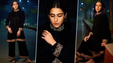 Sara Ali Khan Ups Her Winter Fashion Game in an Ethnic Velvet Suit (View Pics)