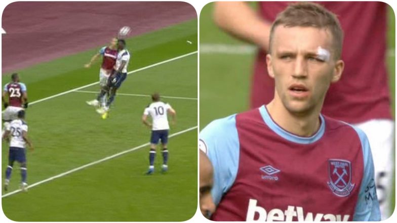 Tomas Soucek Gets Back to Defending After Braving a Gruesome Injury During West Ham vs Tottenham, EPL 2021, Fans Praise Him For Continuing Despite Heavy Bleeding (Watch Video)