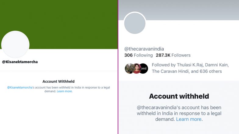 Twitter Accounts of Caravan India, Kisan Ekta Morcha, Prasar Bharati CEO Shashi Shekhar Vempati Withheld Amid Ongoing Farmers' Protest