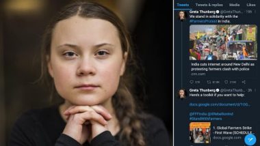 Greta Thunberg Tweets Updated Version of Google Doc ‘Toolkit To Support Farmer Protests’ in India After Backlash