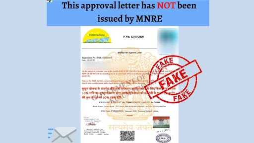 Govt Asking for Legal Charge of Rs 5,600 To Install Solar Pump Under KUSUM Yojana? PIB Fact Check Reveals Truth Behind Fake Approval Letter