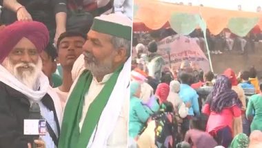 Jind Mahapanchayat: Stage, on Which Rakesh Tikait and Other Farmer Leaders Were Standing, Collapses (Watch Video)