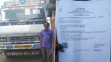 Odisha: Truck Driver Fined Rs 1,000 For Not Wearing Helmet While Driving His Vehicle