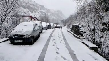 Himachal Pradesh: Lahaul-Spiti Gets Fresh Bout of Snowfall (Watch Pictures)