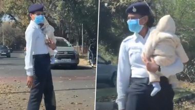 Chandigarh Traffic Police Constable Priyanka Faces Probe After Video Showing Her Performing Duty With Baby Goes Viral