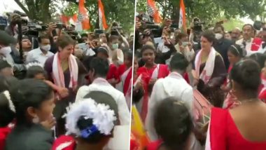 Priyanka Gandhi Vadra Joins 'Jhumur' Dancers in Assam's Lakhimpur (Watch Video)