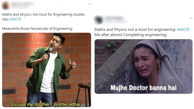 ‘Maths and Physics’ Funny Memes and Jokes Flood Twitter Timeline After AICTE Says the Subjects Not Mandatory for Engineering Admissions