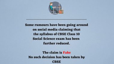 CBSE Class 10 Social Science Exam Syllabus Further Reduced? PIB Fact Check Debunks Fake News, Know Truth