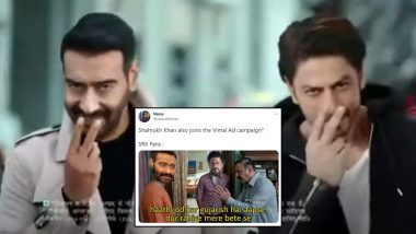 Shah Rukh Khan in New Vimal Ad With Ajay Devgn? Twitterati Go Crazy Sharing Funny Memes and Jokes After a Video Clip Goes Viral