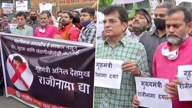 Mumbai: BJP Member Protests Against Anil Deshmukh, Demand His Resignation