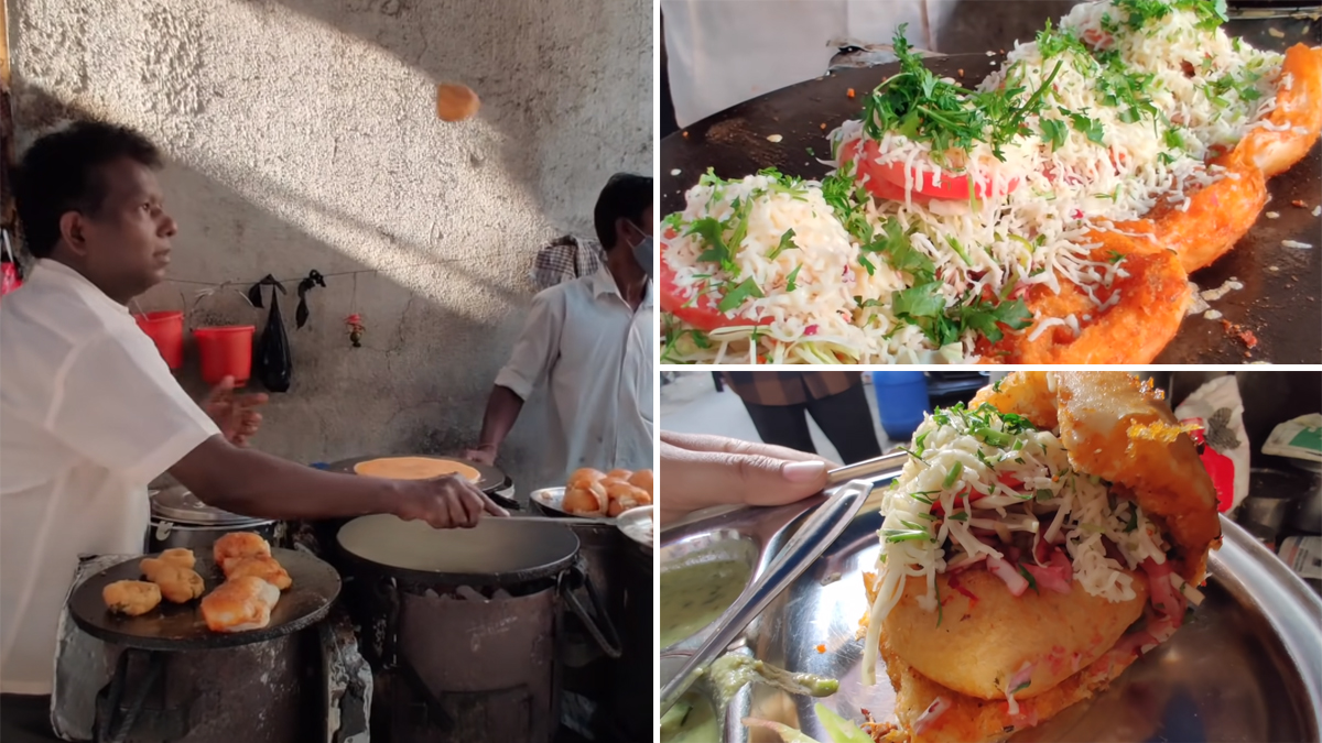 Flying Vada Pav! ‘Raghu Dosa Wala,’ Mumbai Eatery Vendor’s Unique Way of Making the Delicious Street Food by Tossing Up in the Air Goes Viral (Watch Video)