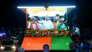 Kerala Assembly Elections 2021: BJP Chief JP Nadda Holds Roadshow in Nemom (Watch Video)