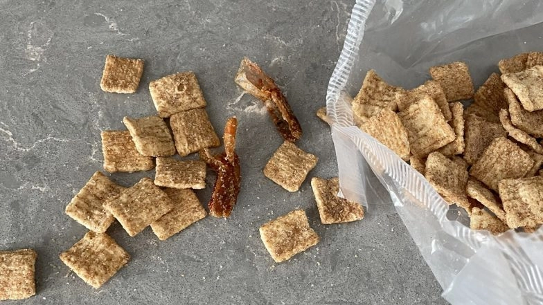 Shrimp Tails, Dental Floss & More in Cinnamon Toast Crunch Cereal Found by L.A. Man