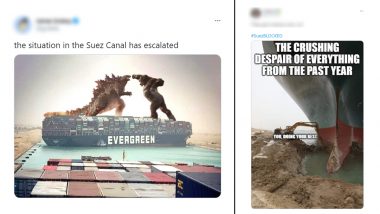 Blocked Suez Canal Funny Memes and Jokes Are Here! Tiny Bulldozer Comes to the Rescue to Remove Giant ‘Ever Given’ Ship, Viral Pic Sparks Tsunami of Hilarious Reactions Online