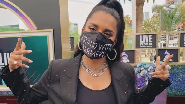 Grammy Awards 2021: Lilly Singh Wears 'I Stand With Farmers' Mask at the 63rd Annual Grammy Awards (See Pics)