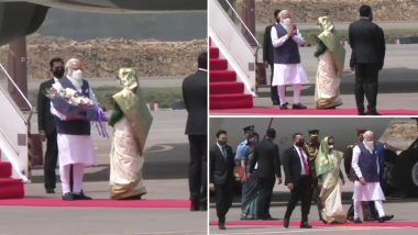 Bangladesh Independence Day 2021: PM Narendra Modi Arrives in Dhaka to Participate in Golden Jubilee Celebrations of Country's Independence