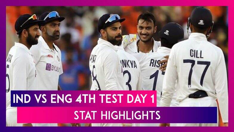 Ind vs eng 4th test 2021 day 1 stat highlights: spinners put india ahead | 📹 watch videos from latestly