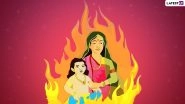 Holika Dahan 2021 Legend: Know The Folklore About Devotion for Lord Vishnu Including Hiranyakashipu, Bhakt Prahalad & Holika