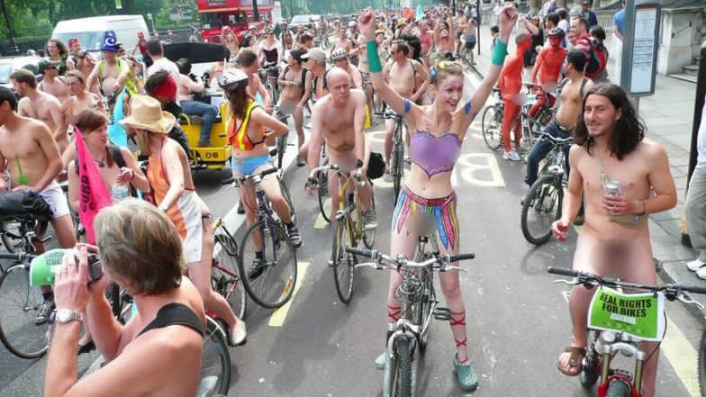 World Naked Bike Ride 2021: 'Bare as You Dare,' People Strip Down...