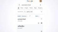 Unworried in Hindi Means 'Avivaahit' aka Unmarried? Google Translate Glitch Goes Viral on Social Media! Netizens Share Funny Memes and Jokes
