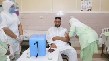 Asaduddin Owaisi Gets First Shot Of COVID-19 Vaccine in Hyderabad