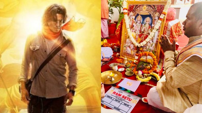 Ram Setu: Akshay Kumar Shares a Picture From the Film’s Muhurat Puja in Ayodhya (View Post)