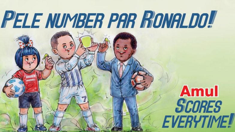 Amul Congratulates Cristiano Ronaldo with Special Caricature as Juventus Star Surpasses Pele’s Tally of Most Goals