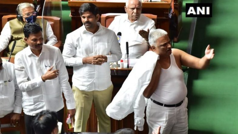 Karnataka Congress MLA BK Sangamesh Suspended for One Week for Disrespectful' Behavior in the Assembly by Taking Off His Shirt
