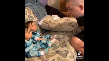 Video of Baby Trying to Protect Twin Sister After Failing to Recognise Dad Post Shave Goes Viral! Watch