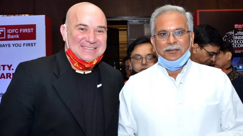 Chhattisgarh Chief Minister Bhupesh Baghel Meets Tennis Legend Andre Agassi in Delhi, Invites Him To Guide State’s Youth Tennis Players