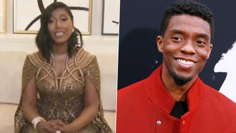 Golden Globes 2021: Chadwick Boseman's Wife Taylor Simone Ledward Gives A Teary Acceptance Speech After The Late Actor's Best Actor Win, Says 'I Don't Have His Words' (Watch Video)