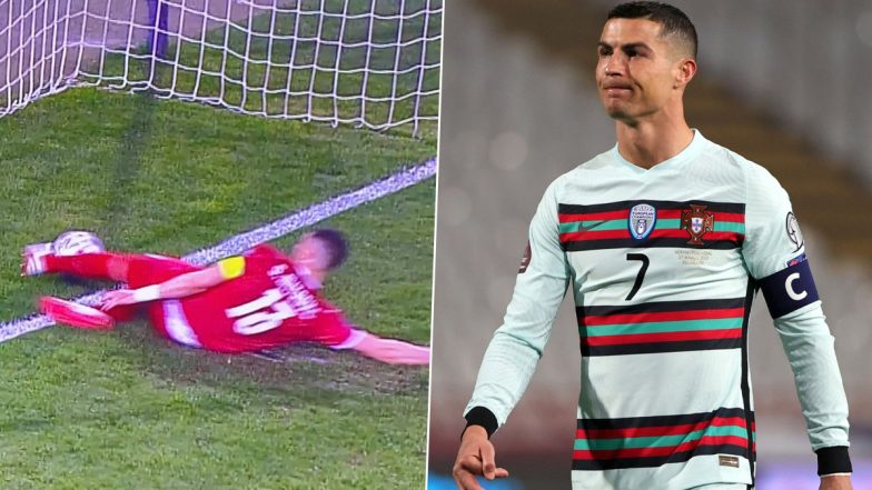 Cristiano Ronaldo Reacts Strongly After Being Wrongly Denied A Goal During Portugal vs Serbia Match in 2022 FIFA World Cup Qualifiers, Says ‘We Feel That an Entire Nation Is Being Harmed’ (View Post)