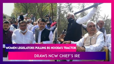 Women Legislators Pulling Bhupinder Singh Hooda's Tractor Draws NCW Chief Rekha Sharma’s Ire