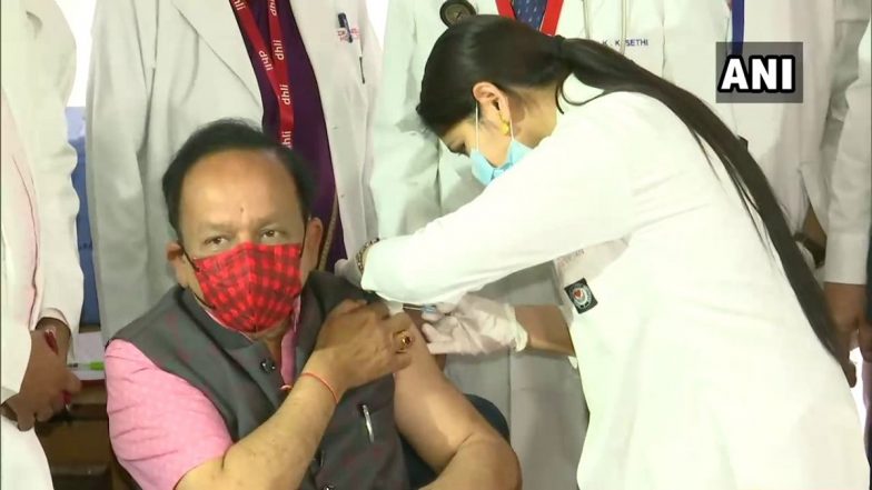 Health Minister Dr Harsh Vardhan, His Wife Take First Dose of COVID-19 Vaccine, Watch Video