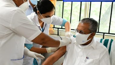 Kerala CM Pinarayi Vijayan Takes First Shot of COVID-19 Vaccine, Appeals People To Come Forward for Inoculation