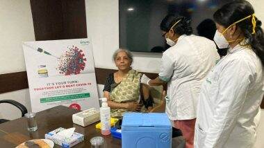 Nirmala Sitharaman Takes Her First Dose of COVID-19 Vaccine at Fortis Hospital in Delhi