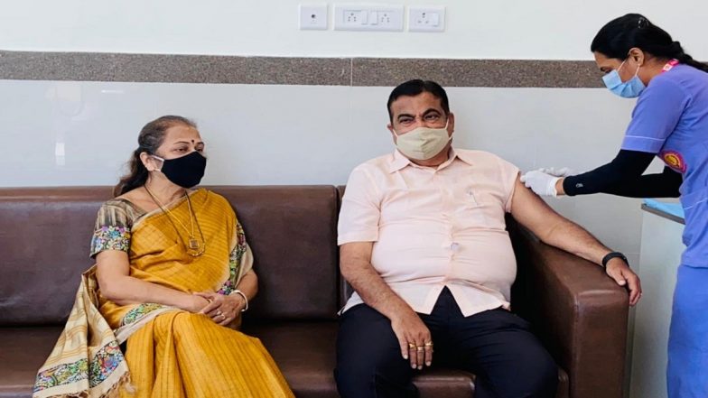 Nitin Gadkari, His Wife Kanchan Gadkari Take Their First Dose of COVID-19 Vaccine