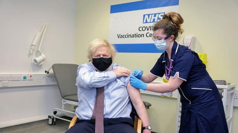 Boris Johnson Takes First Jab of Oxford-AstraZeneca COVID-19 Vaccine, Watch Video