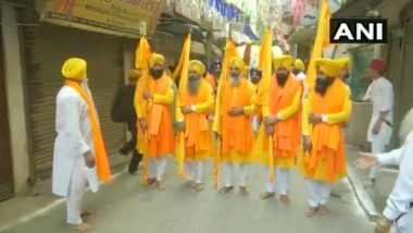 Guru Teg Bahadur Sahib 400th Birth Anniversary: Nagar Kirtan Organised in Amritsar To Mark the Day (Watch Video)