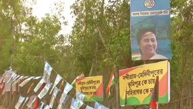 West Bengal Assembly Elections 2021: Hoarding in Nandigram Calls Mamata Banerjee 'Outsider' Ahead of Her Nomination Filing