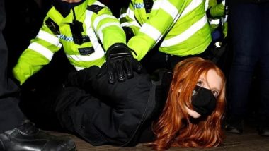 Sarah Everard Vigil: Police Clash With Participants of UK Vigil for Slain Woman (Watch Video)