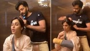Riteish Deshmukh Turns Wifey Genelia D&rsquo;Souza&rsquo;s Hairstylist as She Is Injured (Watch Video)