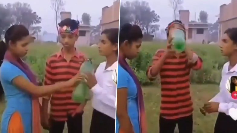 Best Friend or Girlfriend? Hilariously Cringey Video of a Boy Choosing Whose Life to Save After They Drank 'Poisoned' Water Has the Most Filmy Ending (Watch Clip)