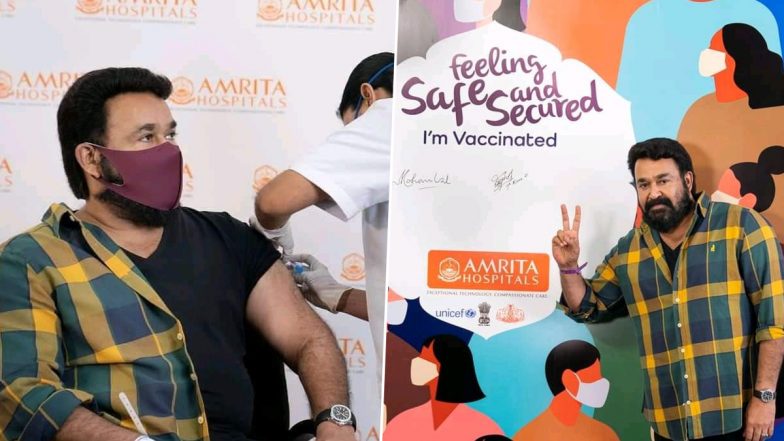 Mohanlal Receives the First Dose of COVID-19 Vaccine, Thanks Medical Staff (View Pics)