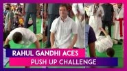 Rahul Gandhi&rsquo;s Push-Up Challenge: Congress Leader Stuns With One Hand Push Up, Watch