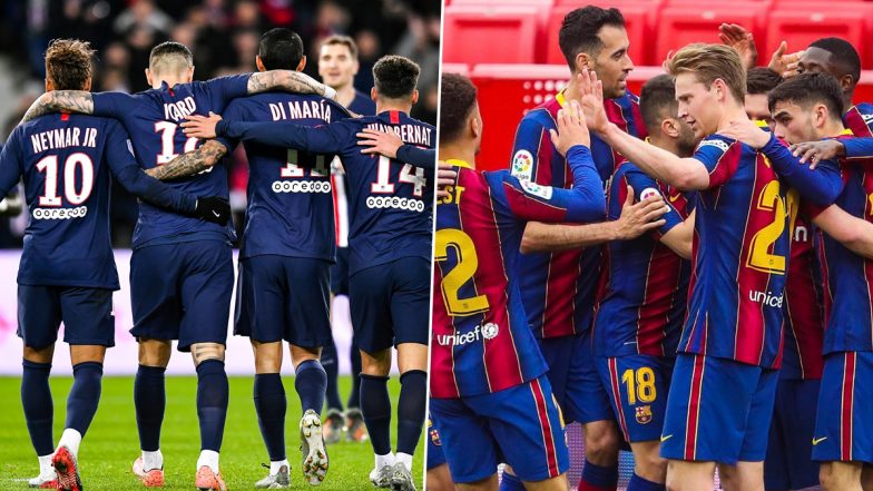 Paris Saint-Germain vs Barcelona, UEFA Champions League Live Streaming Online: Where To Watch UCL 2020–21 Last 16 Match Live Telecast on TV & Free Football Score Updates in Indian Time?