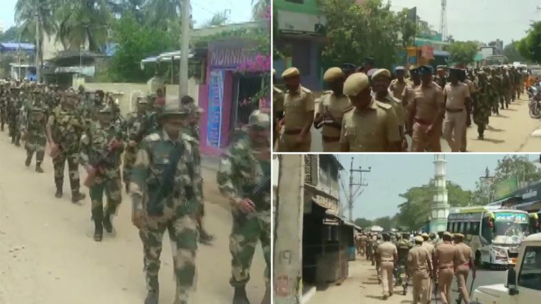 Tamil Nadu Assembly Elections 2021: Security Personnel Conduct Flag March in Mandapam and Thangachimadam Areas of Ramanathapuram District