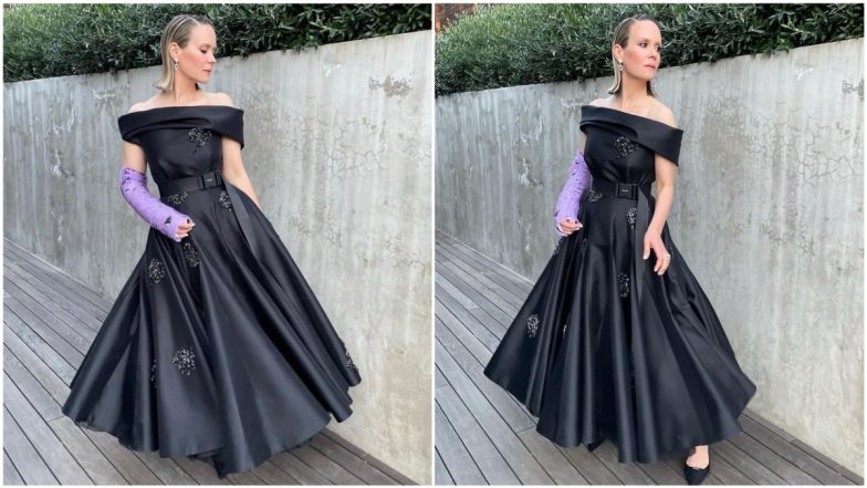 Sarah Paulson Opts for Custom Prada Arm Cast to Go with Her Stunning Black Off-Shoulder Gown at the Golden Globes 2021 (View Pic)